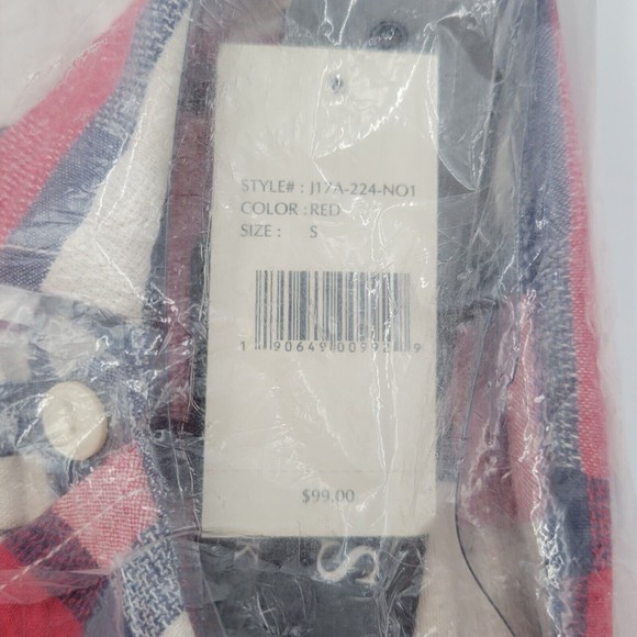 Jachs New York Men's Size Small Flannel Shirt Plaid Red Long Sleeve Button Down - Picture 5 of 14